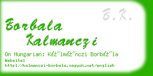 borbala kalmanczi business card
